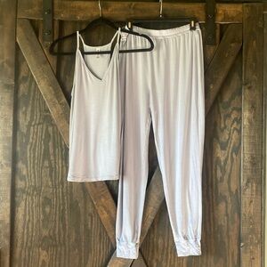 Athleta Gray Nighttime Bliss Sleep Cami (S) and Pajama Jogger (M) Set